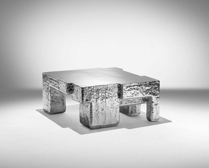 © Studio Nucleo Metal Fossil Nickel Coffee Table courtesy ammanngallery