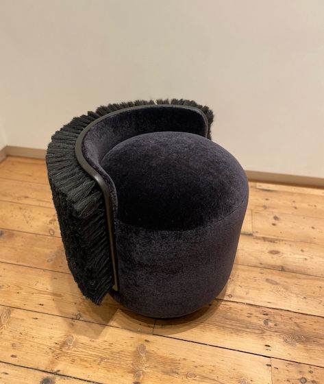 © Ad Hoc ROOTS Stool Black/Black Mohair courtesy ammanngallery