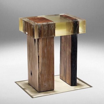 © Studio Nucleo Wood Fossil Stool courtesy ammanngallery