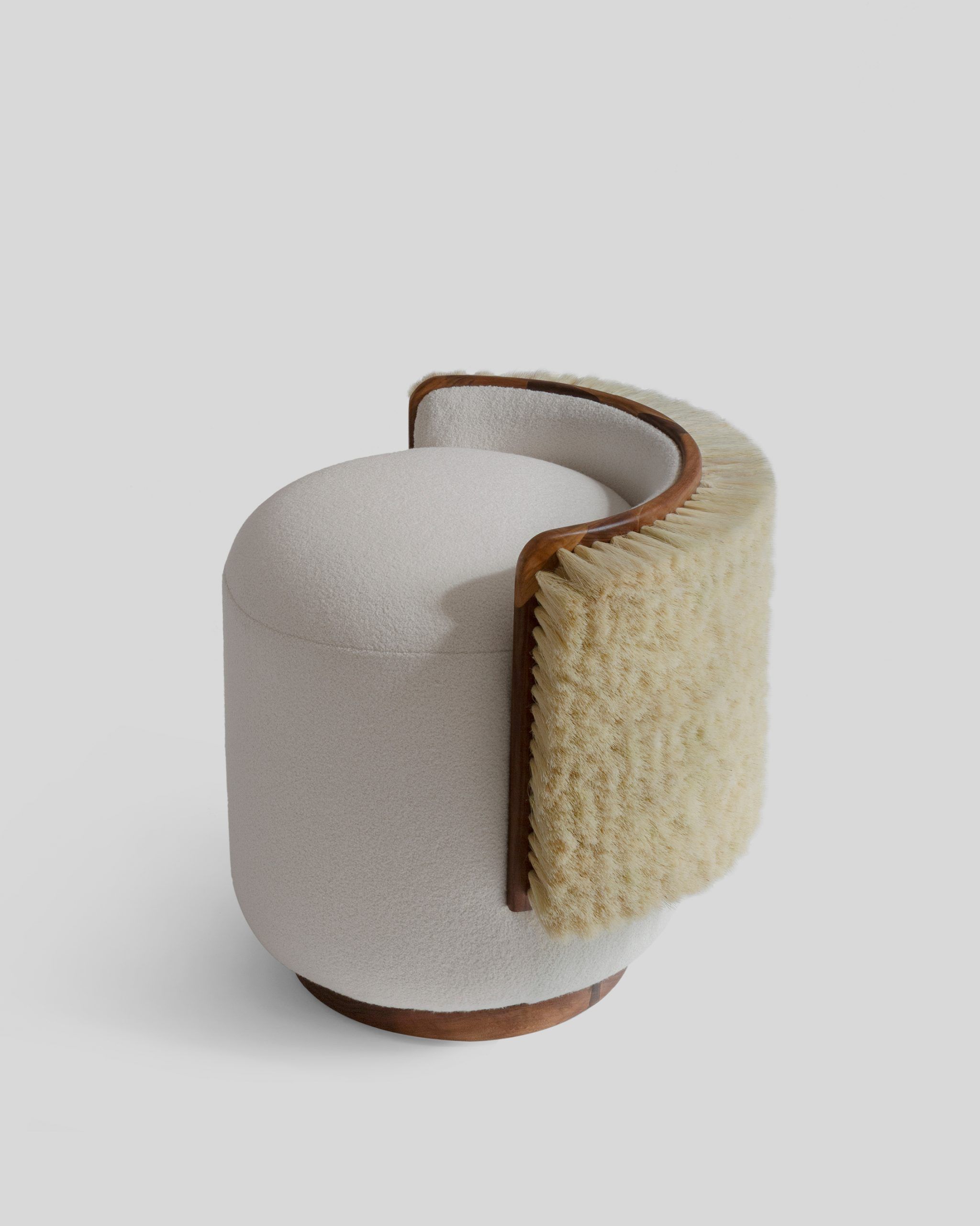 Ad Hoc Roots Stool White Boucle courtesy ammann//gallery