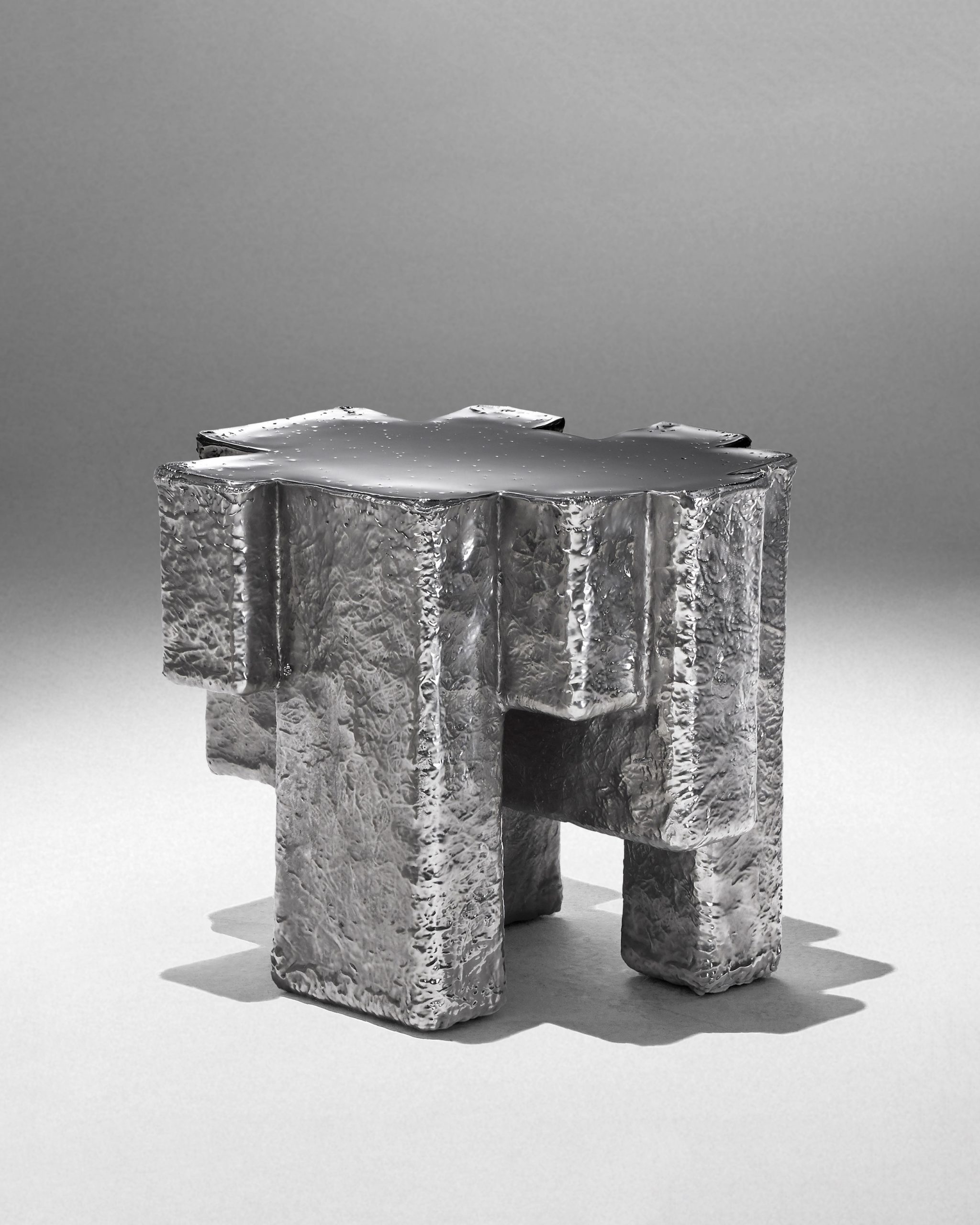© Studio Nucleo Metal Fossil Nickel Stool 7 courtesy ammann//gallery