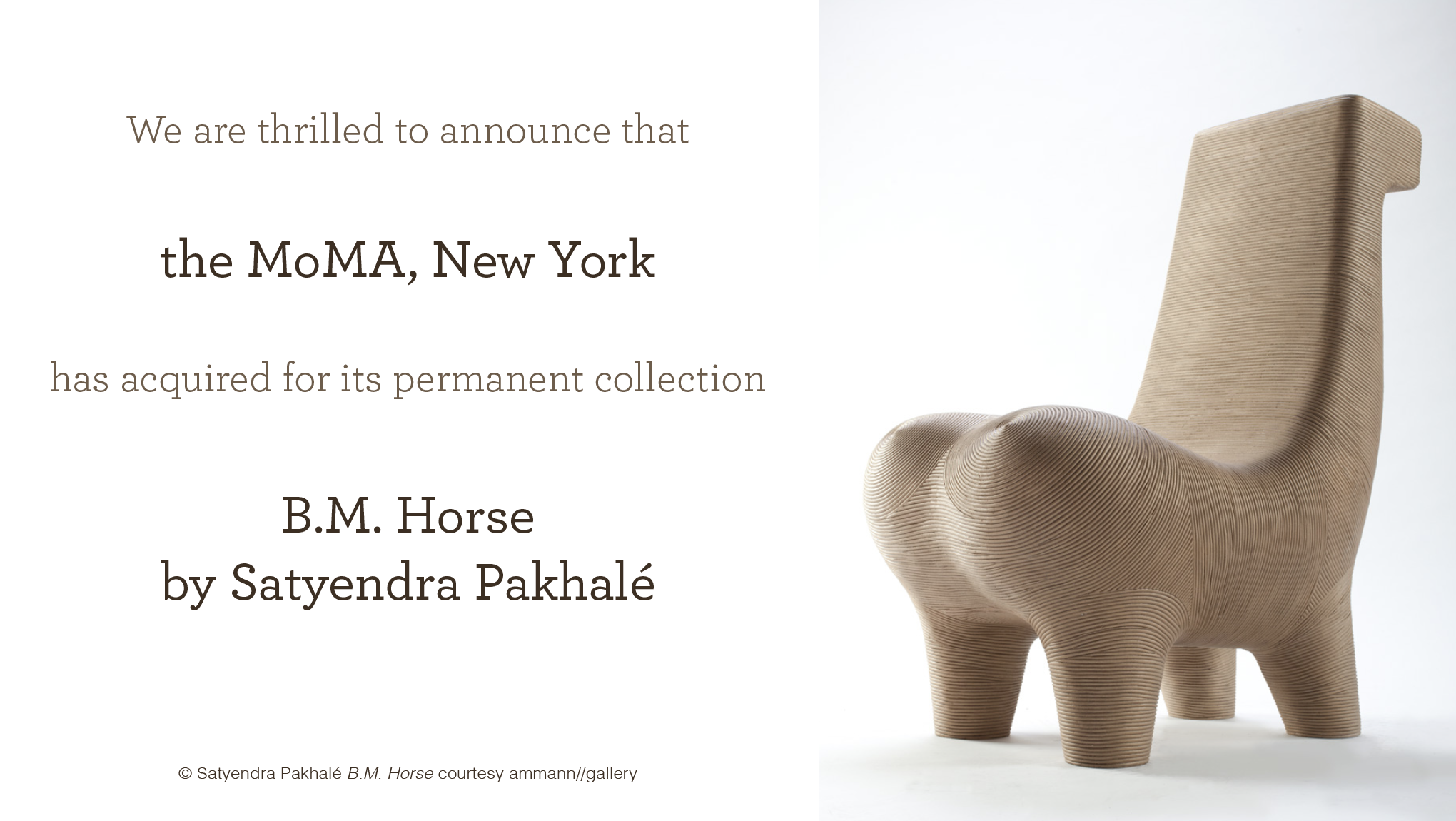 © Satyendra Pakhalé 'BM Horse Chair Bright' courtesy ammann//gallery